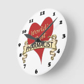 Der beste Apotheker der Welt Runde Wanduhr (Winkel)