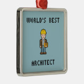 Der beste Architekt der Pixel-Welt Silbernes Ornament (Rechts)