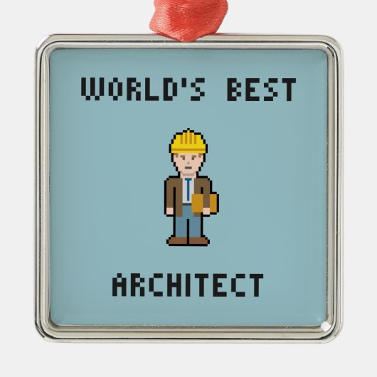 Der beste Architekt der Pixel-Welt Silbernes Ornament (Vorne)