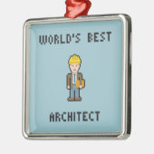 Der beste Architekt der Pixel-Welt Silbernes Ornament (Links)
