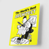 Der beste Architekt der Welt Quadratische Wanduhr (Winkel)