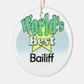 Der beste Bailiff der Welt Keramikornament (Links)