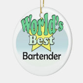 Der beste Barkeeper der Welt Keramik Ornament (Links)