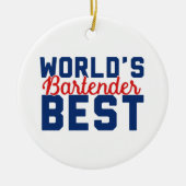Der beste Barkeeper der Welt Keramikornament (Vorne)