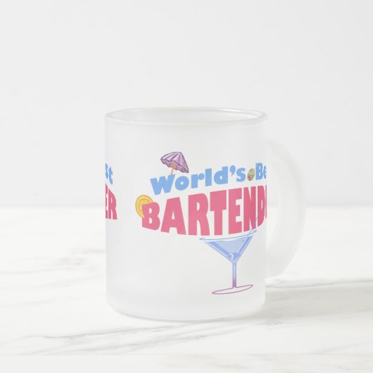 Der beste Barkeeper der Welt Mattglastasse (VorderseiteRechts)