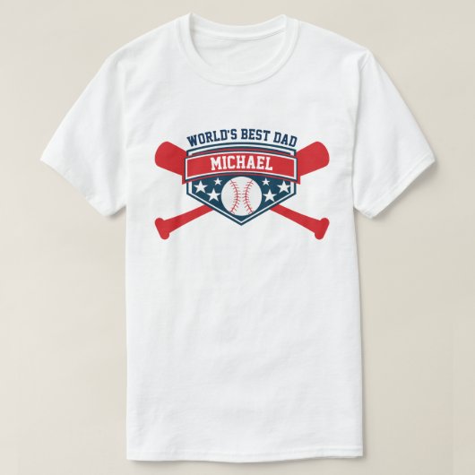 Der beste Baseball-Softball-Vater der Welt T-Shirt (Design vorne)
