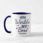Der beste Boss der personalisierten Navy Blue Vote Tasse (Links)