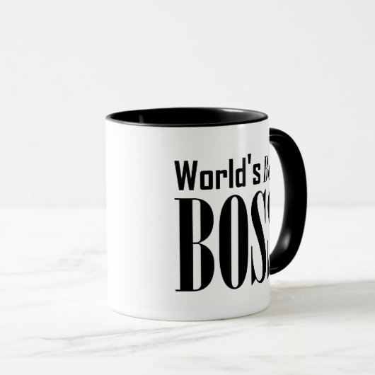 Der beste Boss der Welt, mutige schwarze Typografi Tasse (VorderseiteRechts)