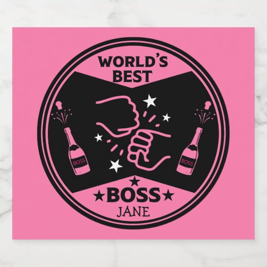 Der Beste Boss der Welt Schaumweinetikett (Einzelnes Label)