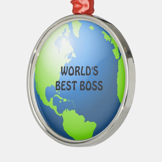 Der beste Boss der Welt Silbernes Ornament (Links)
