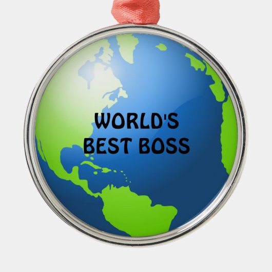 Der beste Boss der Welt Silbernes Ornament (Vorne)
