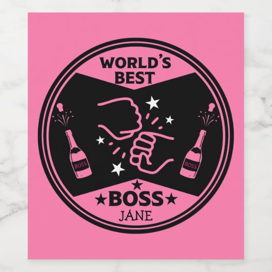 Der Beste Boss der Welt Weinetikett (Einzelnes Label)