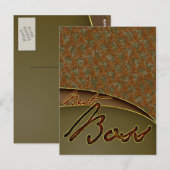 Der beste Boss goldbraunes Design Postkarte (Vorne/Hinten)