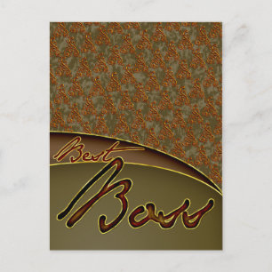 Der beste Boss goldbraunes Design Postkarte