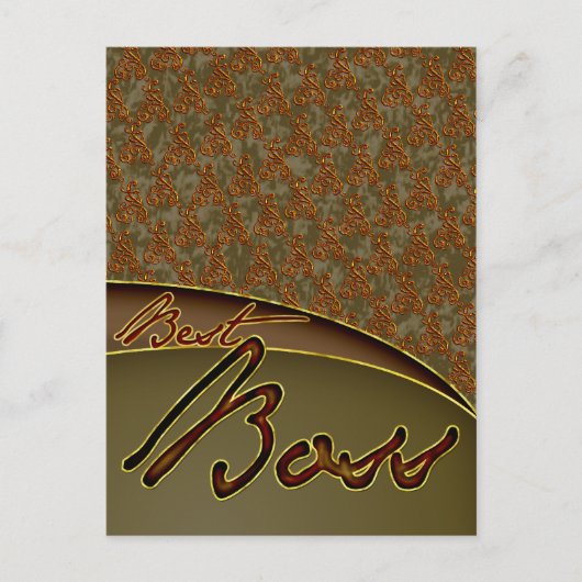Der beste Boss goldbraunes Design Postkarte (Vorderseite)