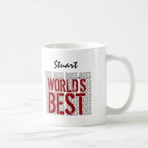 Der beste Boss Grunge Lettering Individuelle Name Kaffeetasse