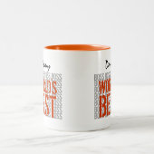 Der beste Boss Grunge Lettering Individuelle Name  Zweifarbige Tasse (Mittel)