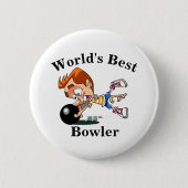 Der beste Bowler der Welt Button (Vorderseite)