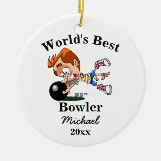 Der beste Bowler der Welt Keramikornament