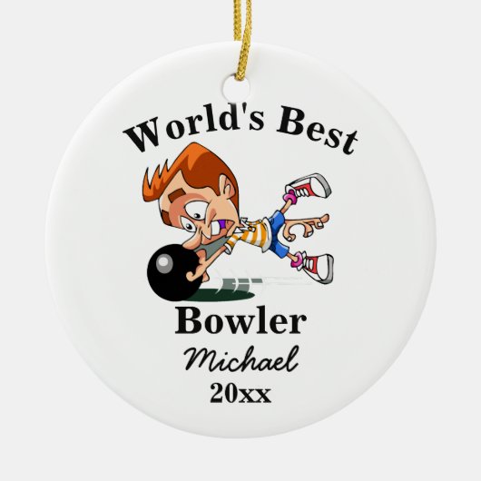 Der beste Bowler der Welt Keramikornament (Vorne)