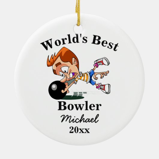 Der beste Bowler der Welt Keramikornament (Hinten)