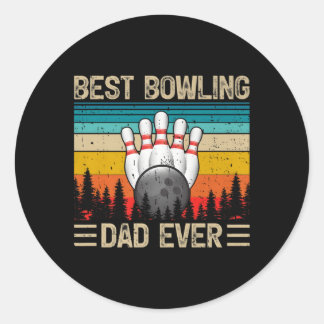 Der beste Bowling Vater je Vatertag Runder Aufkleber