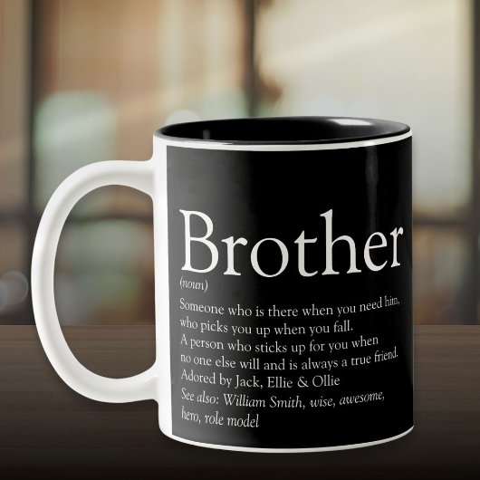 Der beste Bruder-Definition-Spaß Schwarz Zweifarbige Tasse