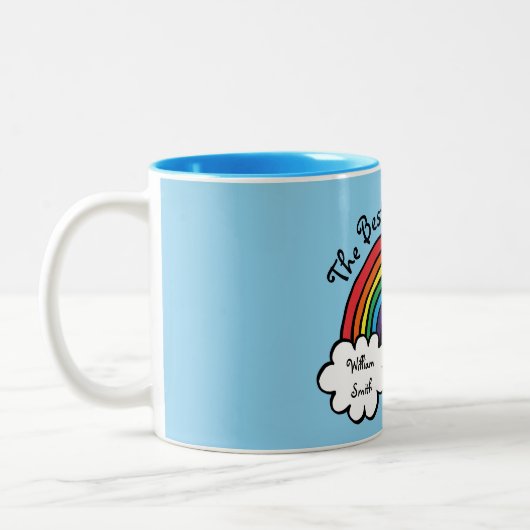 Der beste Bruder je Regenbogen Blau Zweifarbige Tasse (Links)