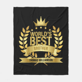 Der beste Bruder-Schwarz-Gold-Spaß der Welt Fleecedecke