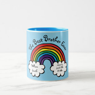 Der beste Bruder überhaupt Regenbogen Blau Zweifarbige Tasse