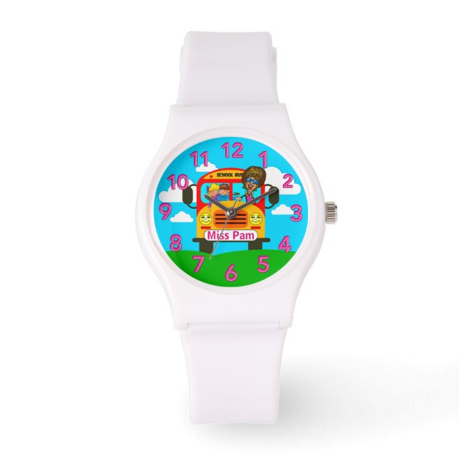 Der beste Busfahrer gibt PERSONALISIERTE Frauenuhr Armbanduhr (Vorderseite)