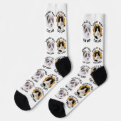 Der beste Cat Vater der Welt - Custom 3 Cat Fotos  Socken (Linkes Detail)