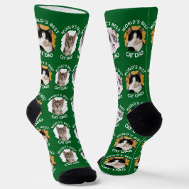 Der beste Cat Vater der Welt - Custom 3 Cat Fotos  Socken
