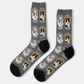 Der beste Cat Vater der Welt - Custom 3 Cat Fotos  Socken (Linkes Detail)