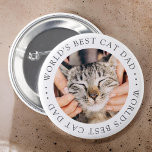 Der beste Cat Vater der Welt Elegantes einfaches F Button<br><div class="desc">Dieses einfache und klassische Design besteht aus Serifentypografie und fügt ein benutzerdefiniertes Foto hinzu.</div>