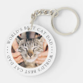 Der beste Cat Vater der Welt Elegantes einfaches F Schlüsselanhänger (Rückseite)