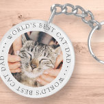 Der beste Cat Vater der Welt Elegantes einfaches F Schlüsselanhänger<br><div class="desc">Dieses einfache und klassische Design besteht aus Serifentypografie und fügt ein benutzerdefiniertes Foto hinzu.</div>