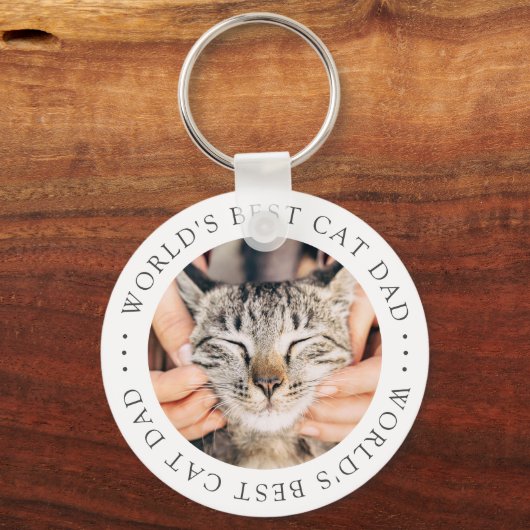 Der beste Cat Vater der Welt Elegantes einfaches F Schlüsselanhänger (Vorderseite)