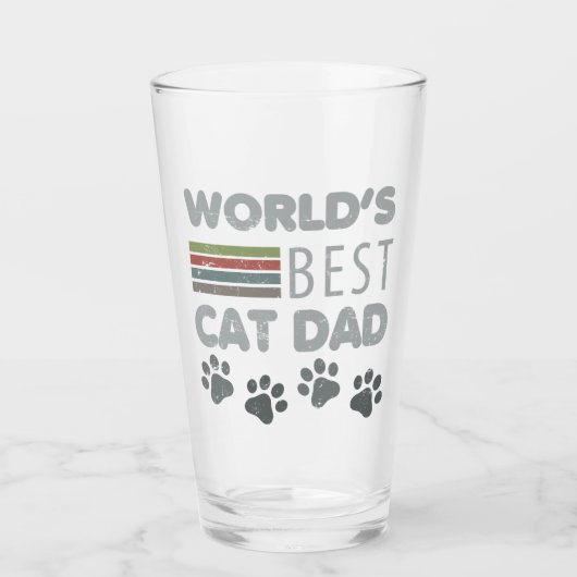 Der beste Cat-Vater der Welt Glas (Vorderseite)