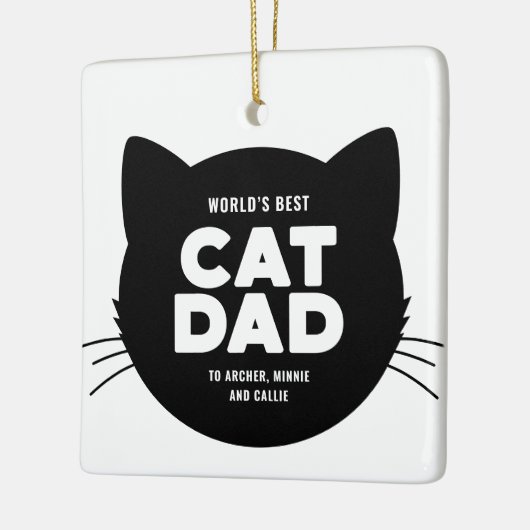 Der beste Cat-Vater der Welt Keramikornament (Links)