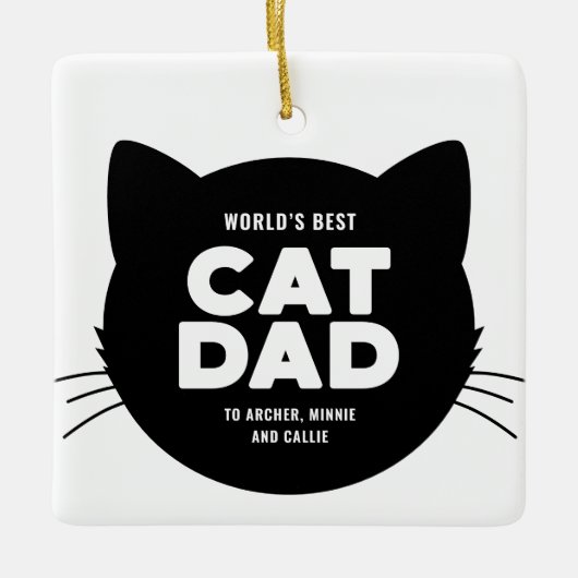 Der beste Cat-Vater der Welt Keramikornament (Vorderseite)