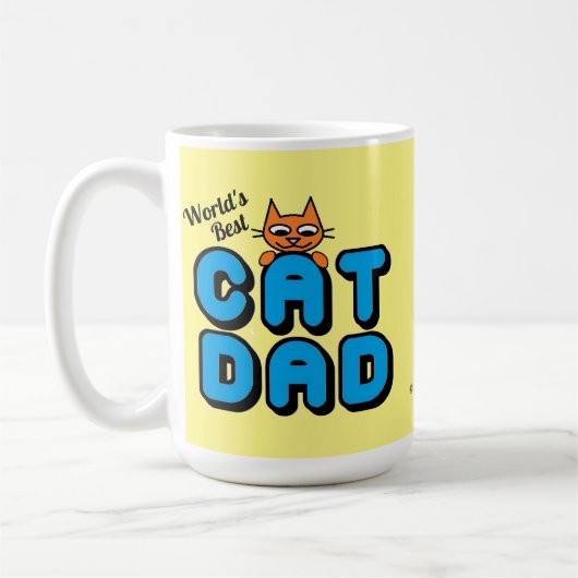 Der beste CAT-VATER der Welt mit Niedlicher Katze Kaffeetasse (Links)