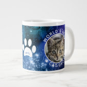 Der beste Cat-Vater der Welt, Paw Prints Foto Spac Jumbo-Tasse (Vorderseite Rechts)