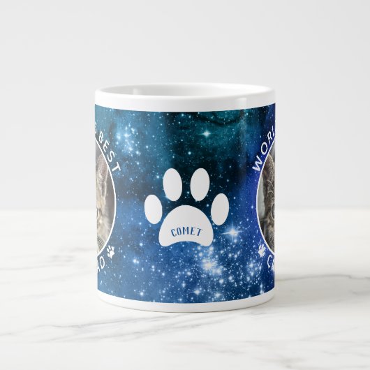 Der beste Cat-Vater der Welt, Paw Prints Foto Spac Jumbo-Tasse (Vorderseite)