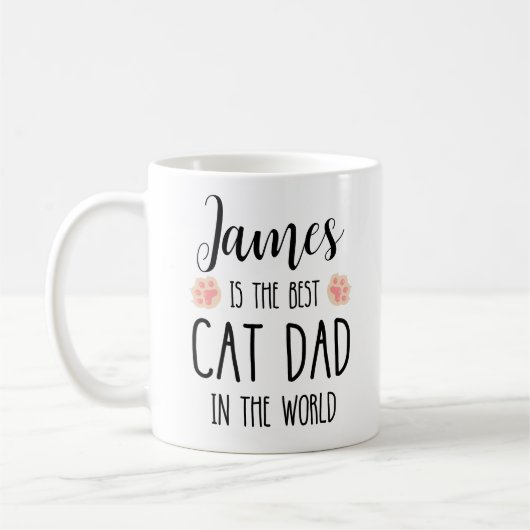 Der beste Cat-Vater der Welt | PERSONALISIERT | Kaffeetasse (Links)