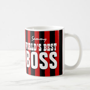 Der beste CHEF der Welt rotes Schwarzes Stripes Kaffeetasse