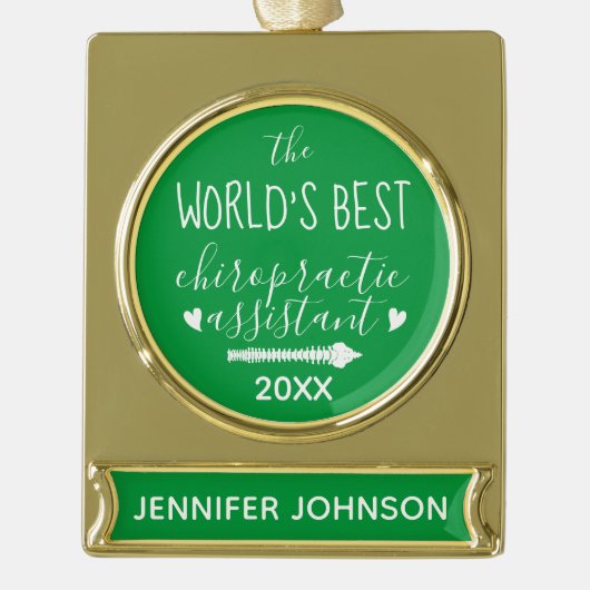 Der beste Chiropraktiker der Welt Banner-Ornament Gold (Vorderseite)