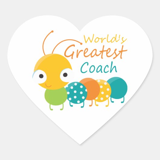Der beste Coach der Welt Herz-Aufkleber (Vorderseite)
