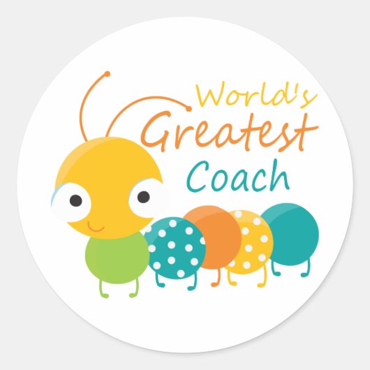 Der beste Coach der Welt Runder Aufkleber (Vorderseite)