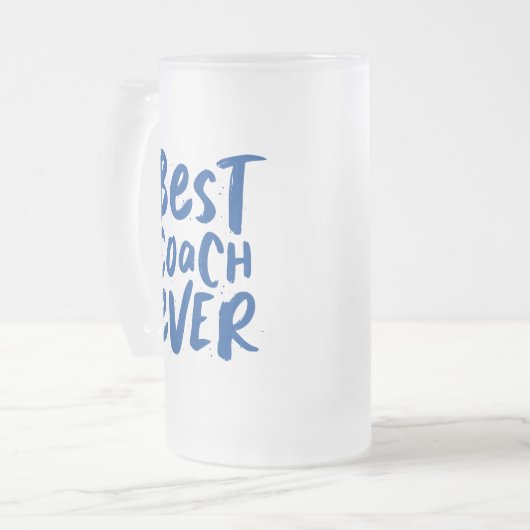 Der beste Coach für jeden Spaß personalisierte Spo Mattglas Bierglas (Vorderseite Links)